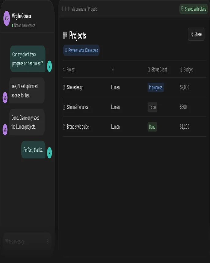 After: access fixed and confirmed live in chat